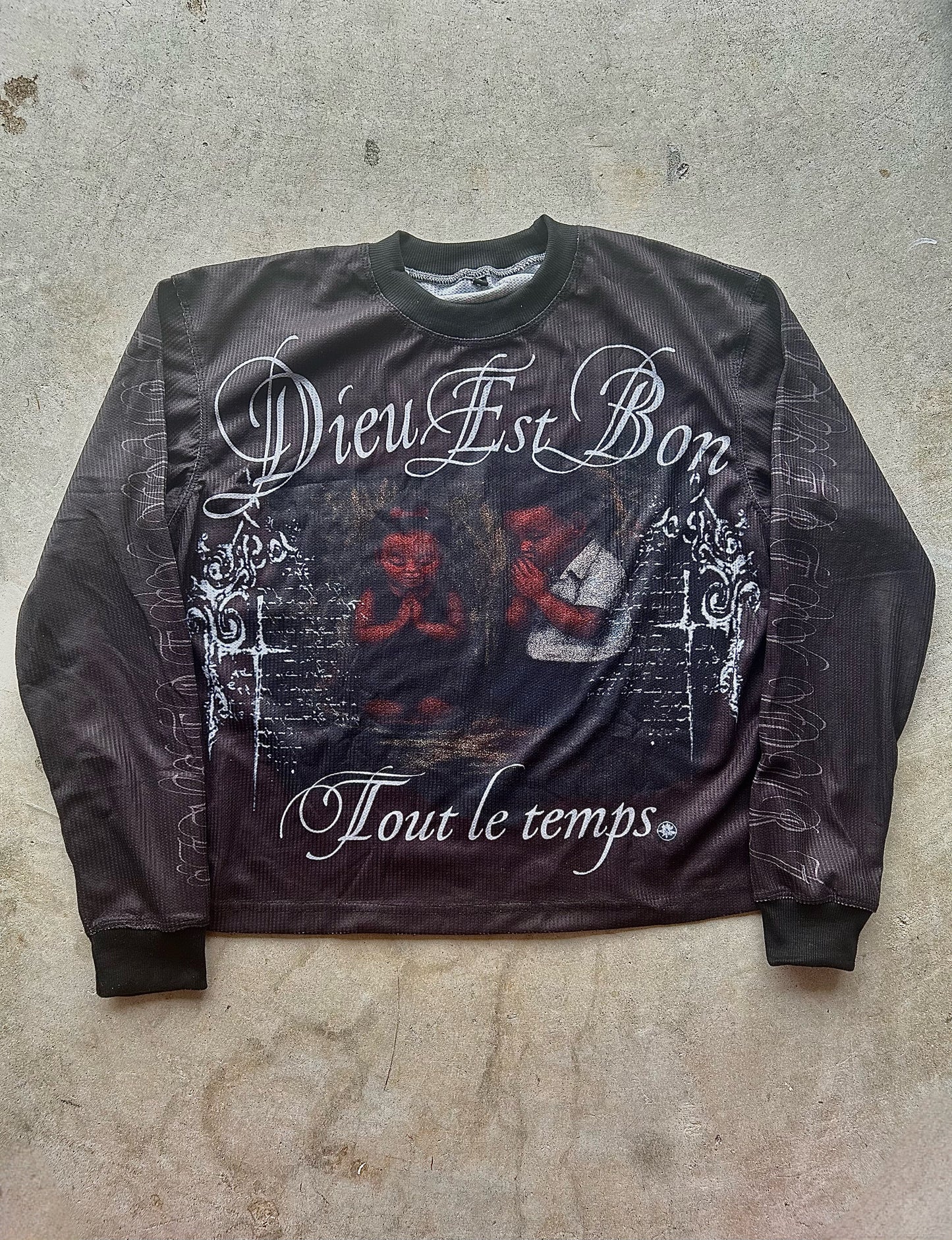 DIEU EST BON(GOD IS GOOD LONGSLEEVE THERMAL(BLACK)