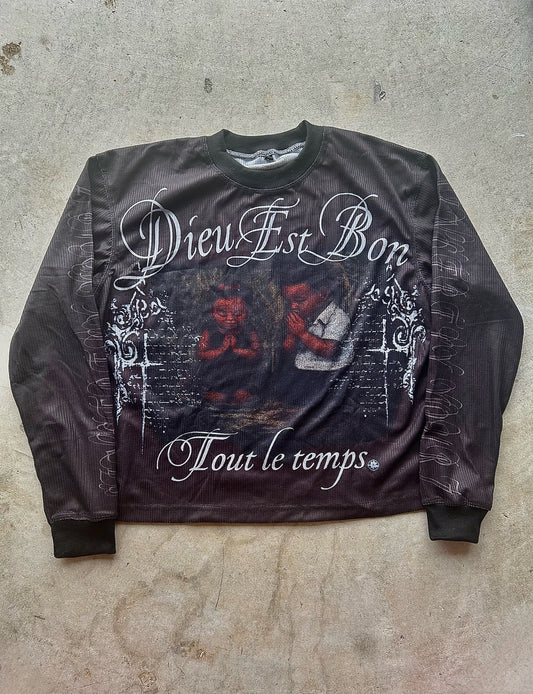 DIEU EST BON(GOD IS GOOD LONGSLEEVE THERMAL(BLACK)